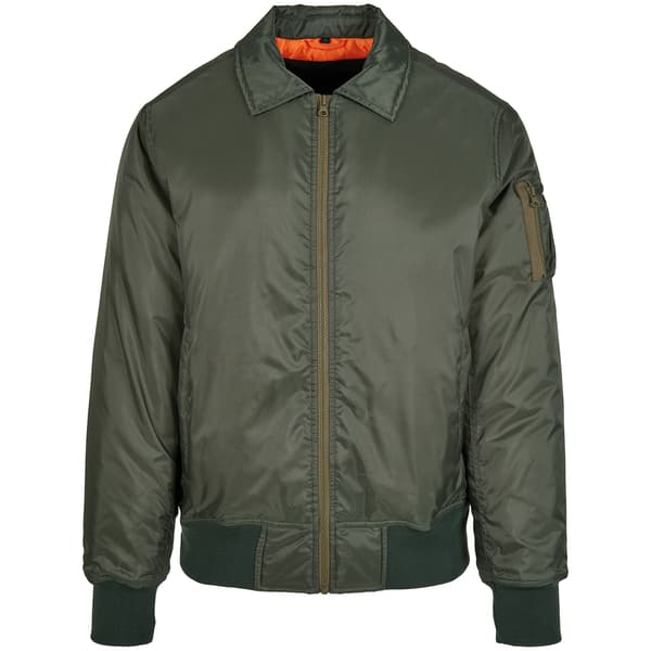 Bygg ditt varumärke Herr Collared Bomber Jacket XL Mörk Oliv Dark Olive XL