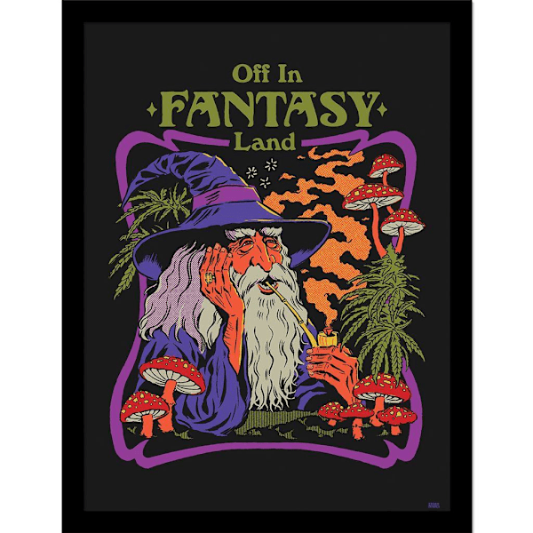 Steven Rhodes Fantasy Land Inramad Poster 40cm x 30cm Flerfärgad Multicoloured 40cm x 30cm