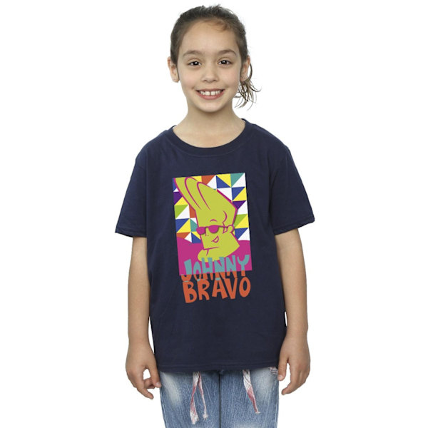 Johnny Bravo Girls Multi Triangles Pop Art Bomull T-shirt 5-6 år Navy Blue 5-6 Years