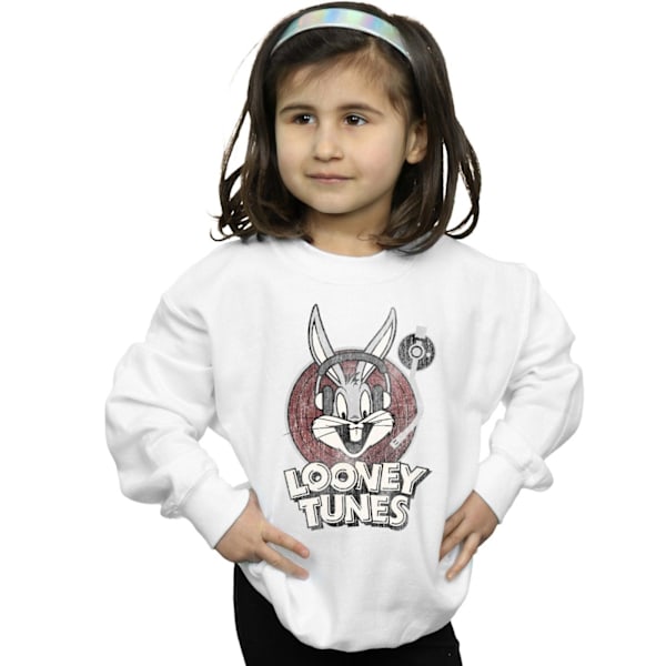 Looney Tunes Girls Bugs Bunny Circle Logo Sweatshirt 5-6 år White 5-6 Years