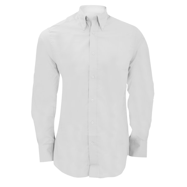 Kustom Kit Herr City Långärmad Business Shirt 15,5 tum Vit White 15.5inch