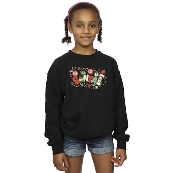 Elf Flickor Santa Fa La La Sweatshirt 7-8 År Svart Black 7-8 Years