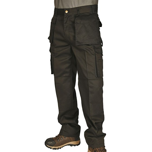 Absolute Apparel Herr Workwear Utility Cargo Byxa 30R Svart Black 30R