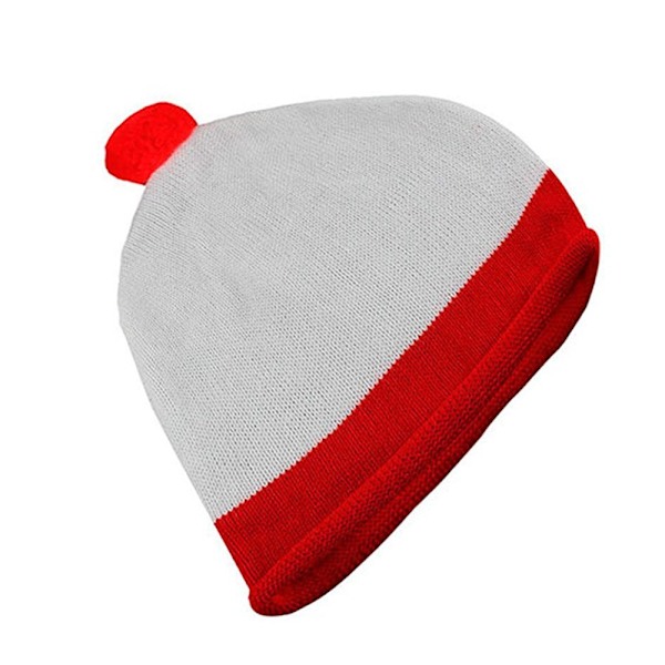 Bristol Novelty Vuxen Unisex Bobble Hat En Storlek Vit/Röd White/Red One Size