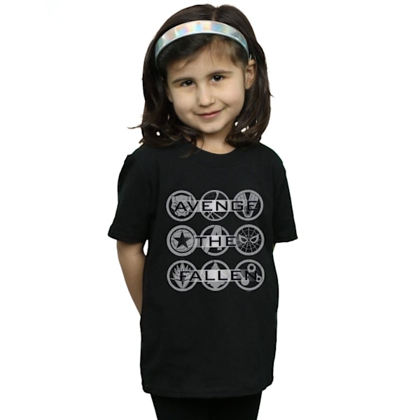 Marvel Girls Avengers Endgame Avenge The Fallen Icons Bomull T-shirt Black 7-8 Years