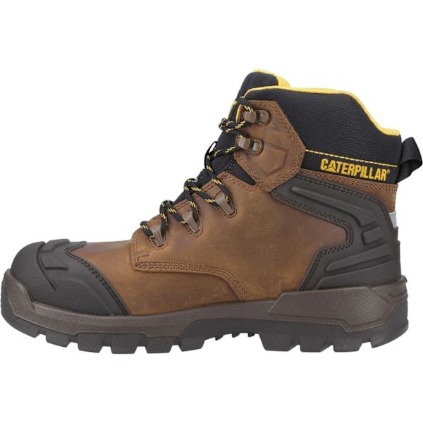 Caterpillar Striver XL 6 Säkerhetsstövlar i Läder för Män, Storlek 9 UK, Mörk Be Dark Beige/Black/Yellow 9 UK