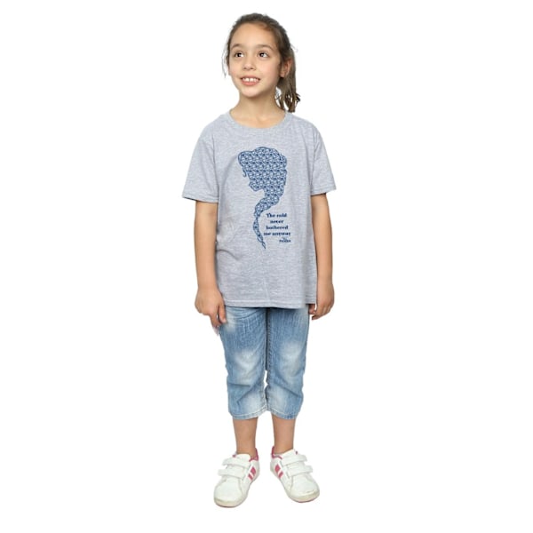 Disney Girls Frozen Cold Cotton T-Shirt 7-8 år Sports Grey Sports Grey 7-8 Years