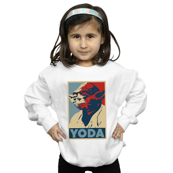 Star Wars Girls Yoda Poster Sweatshirt 12-13 år Vit White 12-13 Years