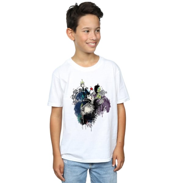 Disney Boys Villains Sketch T-Shirt 9-11 år Vit White 9-11 Years