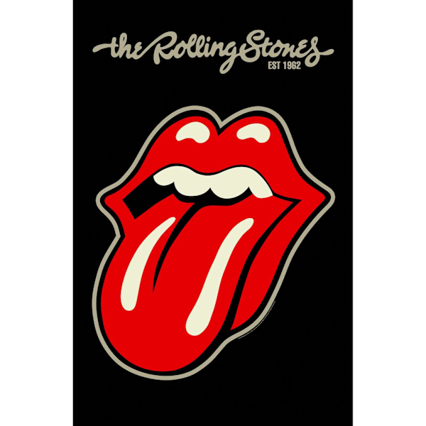 The Rolling Stones Tongue Textil Affisch One Size Svart/Röd Black/Red One Size