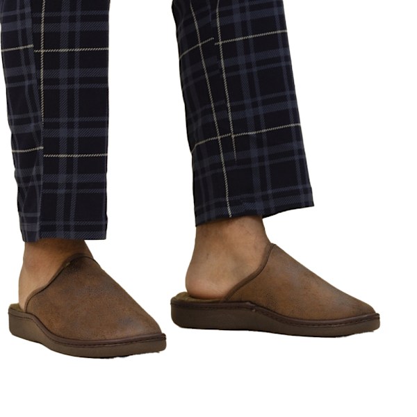 Lazy Dogz Glen II Herrtofflor i Faux Läder, Slip-on, Storlek 8 UK, Brun Brown 8 UK