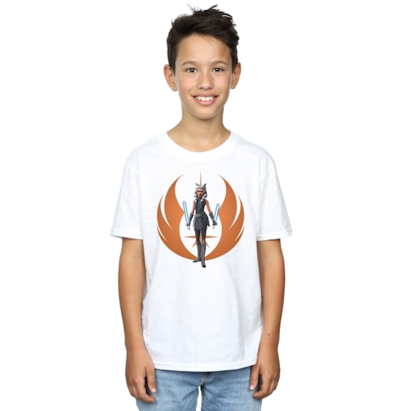 Star Wars Boys Clone Wars Ahsoka Rebel Pose T-shirt 5-6 år W White 5-6 Years