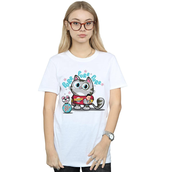 The Big Bang Theory Dam/Damer Bazinga Kitty Bomull Pojkvän T-shirt White 5XL