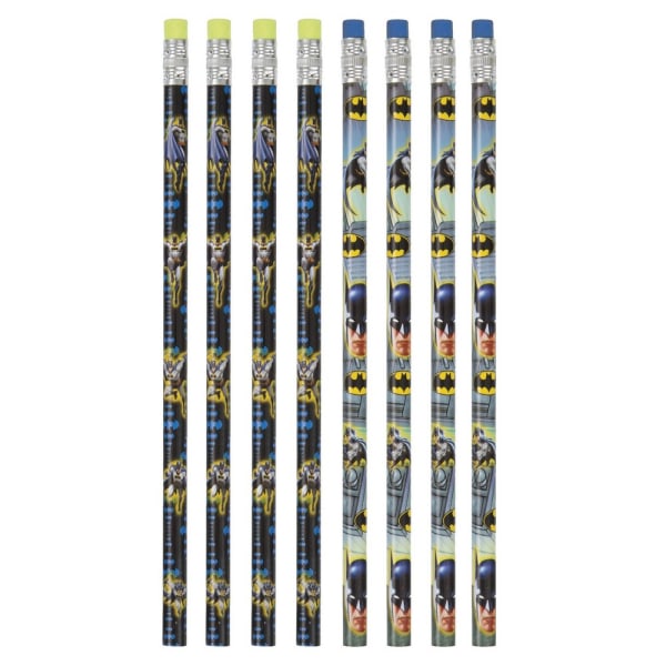 Batman Character Pencil (Pack med 8) En one size blå/svart/gul Blue/Black/Yellow One Size