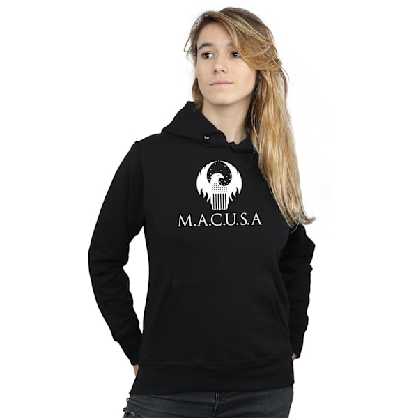 Fantastic Beasts Dam/Kvinnor MACUSA Logotyp Hoodie S Svart Black S