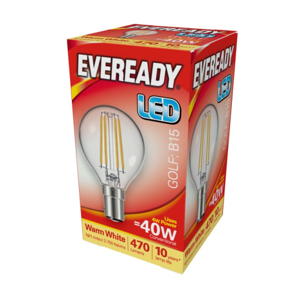 Eveready B15 SBC LED Golflampa One Size Varmvit Warm White One Size