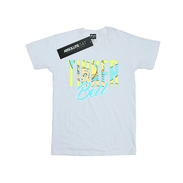 Disney Dam/Damer Tinker Bell Wording Infill Bomull Boyfriend White XL