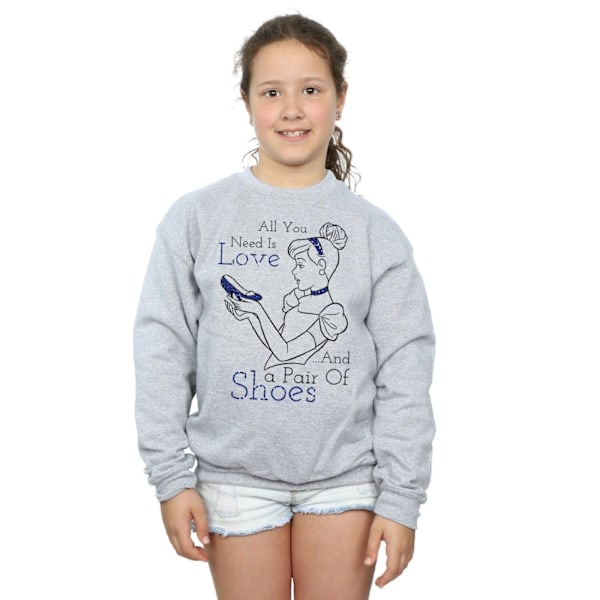 Disney Princess Girls All You Need Is Love Sweatshirt 5-6 år Sports Grey 5-6 Years