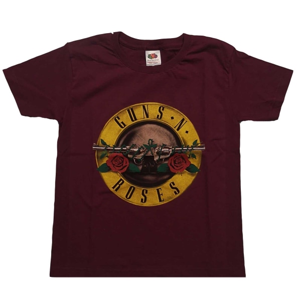 Guns N Roses T-shirt med logotyp för barn/barn 5-6 år Maroo Maroon 5-6 Years