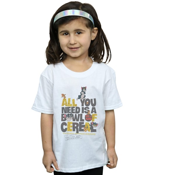 Tom And Jerry Girls All You Need Is Cotton T-Shirt 12-13 År White 12-13 Years