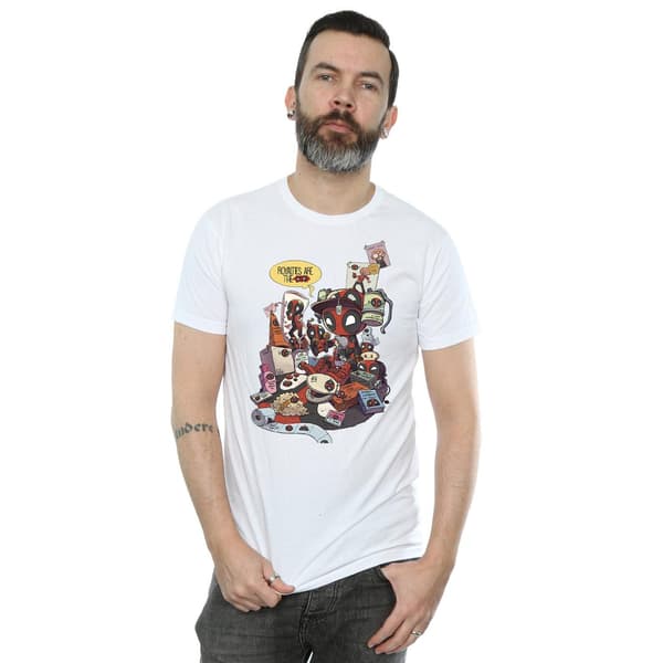 Marvel Herr Deadpool Merchandise Royalties T-Shirt M Vit White M