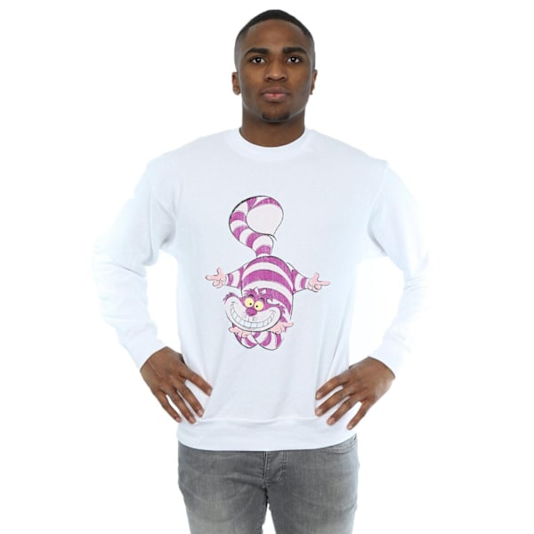 Disney Mens Alice In Wonderland Cheshire Cat Upside Down Sweats White 4XL