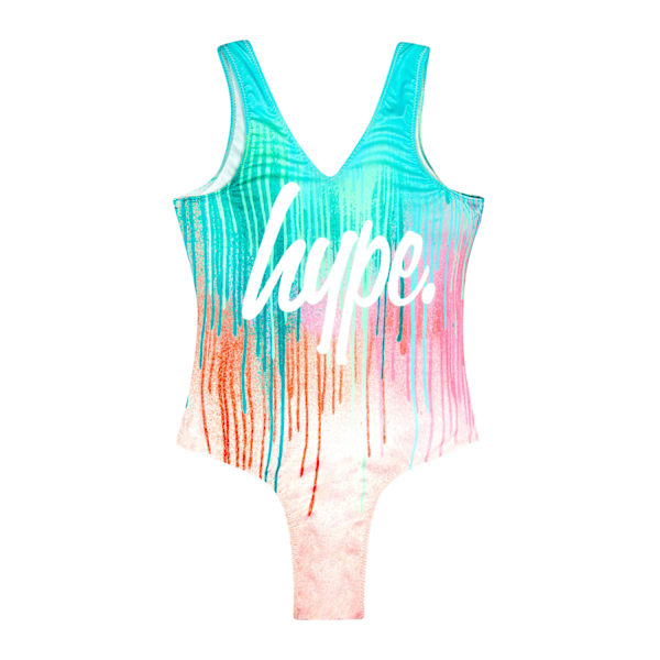 Hype Girls Drips One Piece Swimsuit 11-12 år Flerfärgad Multicoloured 11-12 Years