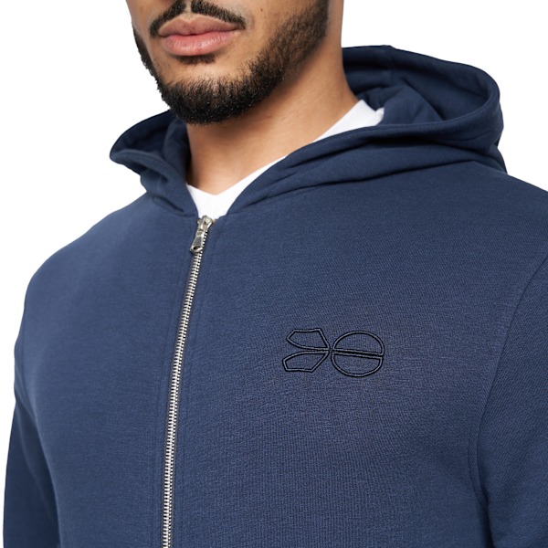 Crosshatch Mens Braxson Full Zip Hoodie XXL Marinblå Navy XXL