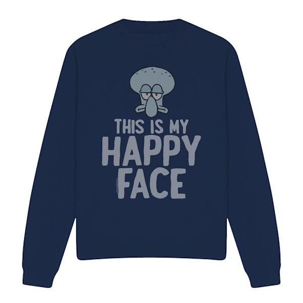 SvampBob Fyrkant Unisex Vuxen Happy Face Sweatshirt S Marinblå Navy S