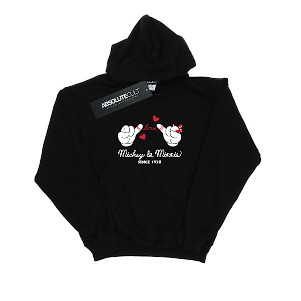 Disney Herr Mickey Mouse Love Hands Hoodie 3XL Svart Black 3XL