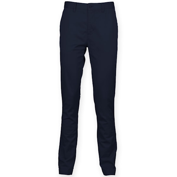 Front Row Herr Chino Stretchbyxor i Bomullsblandning 34R Marinblå Navy 34R