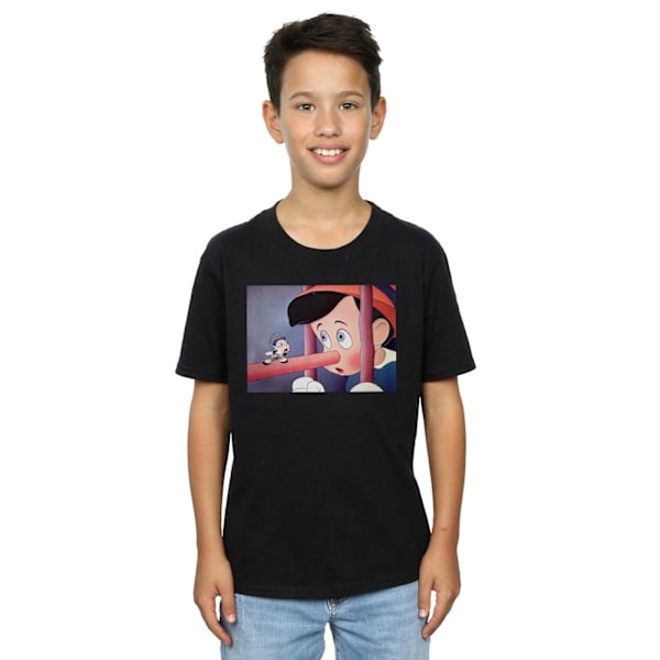 Disney Boys Pinocchio Nose Still T-Shirt 7-8 år Svart Black 7-8 Years