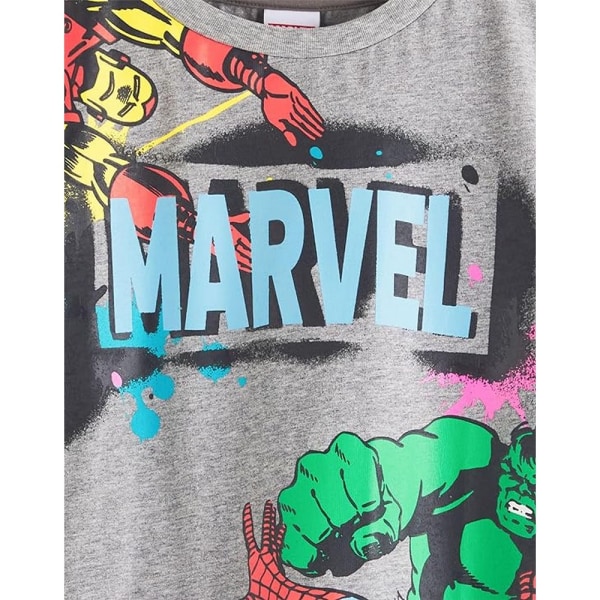 Marvel Avengers Boys Characters T-shirt 7-8 Years Grå Grey 7-8 Years