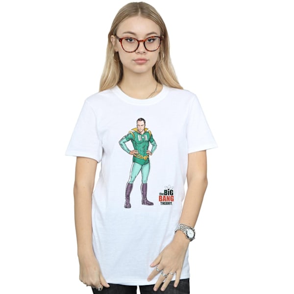 The Big Bang Theory Dam/Damer Sheldon Superhjälte Bomull Pojkvän T-shirt White M