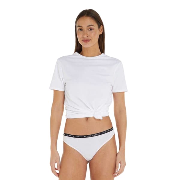 Tommy Hilfiger Dam/Dam Logo Bomullstrosa (3-pack) 12 U Grey/White/Black 12 UK