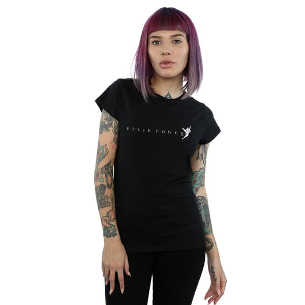 Disney Dam/Kvinnor Tinker Bell Pixie Power Bomull T-shirt M B Black M
