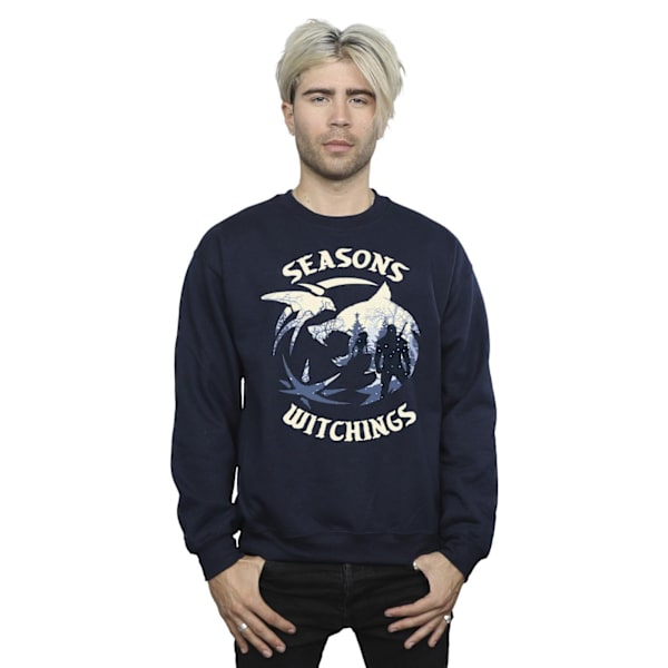 Netflix The Witcher Julvarg Sweatshirt för män 4XL Marinblå Navy Blue 4XL