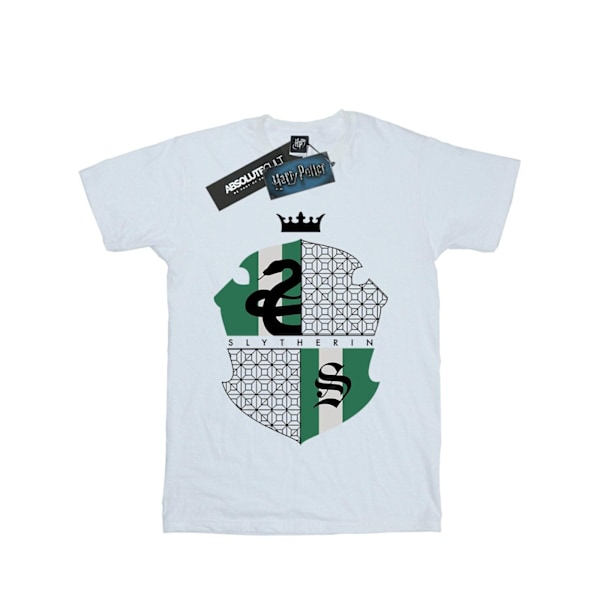 Harry Potter T-shirt för flickor med Slytherins emblem i bomull, 9-11 år, vit White 9-11 Years