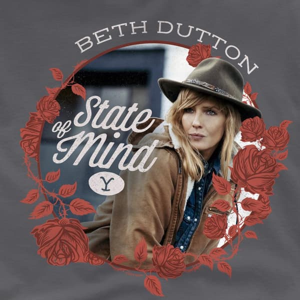 Yellowstone Herr State Beth Dutton T-Shirt S Charcoal Charcoal S
