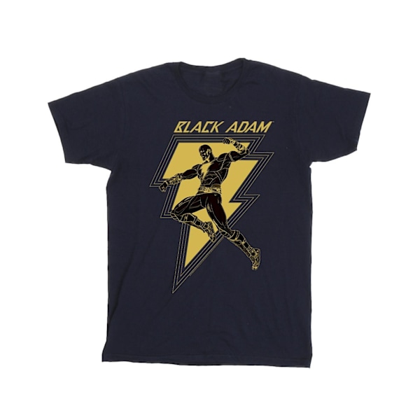 DC Comics Herr Svart Adam Golden Bolt Bröst T-shirt XXL Marinblå Navy Blue XXL