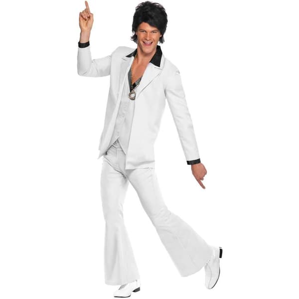 Smiffys Herr 70-tals Kostym L Vit White L