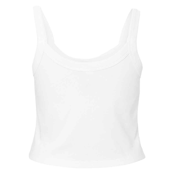 Bella + Canvas Dam/Damer Micro-Rib Spaghetti Strap Linne Solid White Blend 22 UK - 24 UK