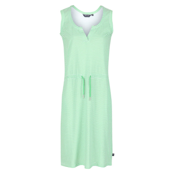 Regatta Dam/Dam Fahari Stripe Shift Casual Dress 12 UK Vi Vibrant Green/White 12 UK