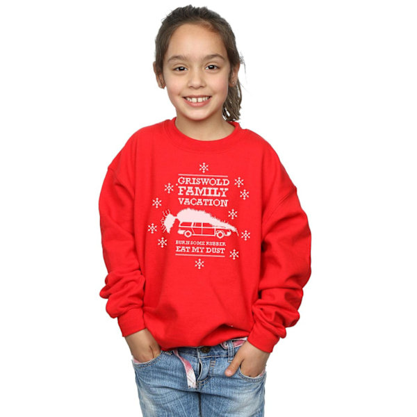 National Lampoon's Christmas Vacation Girls Eat My Dust Sweatshirt Red 5-6 Years