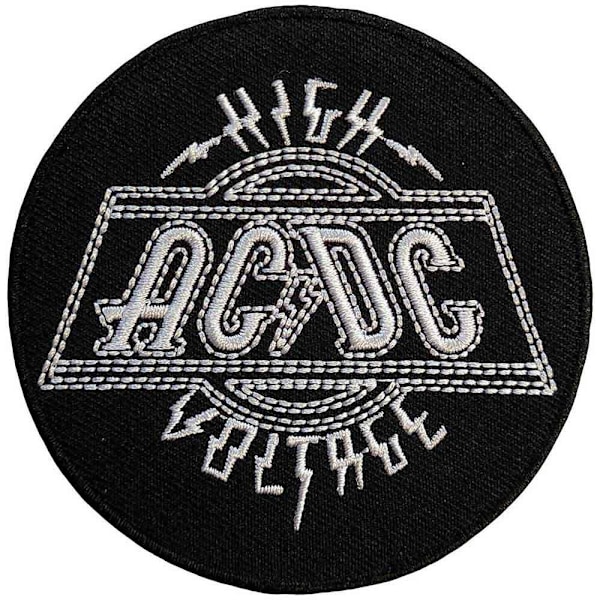 ACDC High Voltage vävd strykjärnsmärke One Size Svart/Vit Black/White One Size