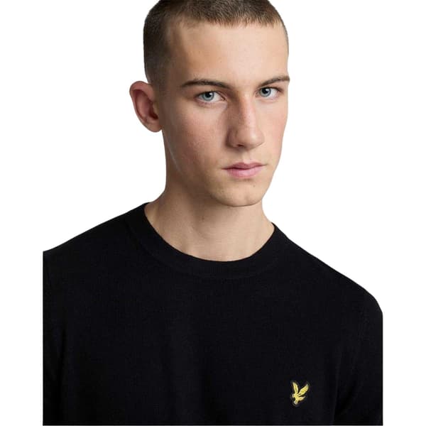 Lyle & Scott Herrtröja Stickad Rundhals M Jet Black Jet Black M