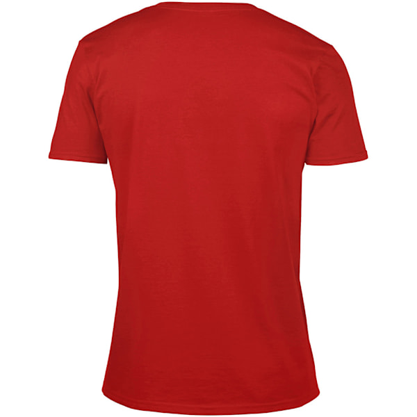 Gildan Soft Style V-halsad T-shirt med kort ärm för män, L, röd Red L
