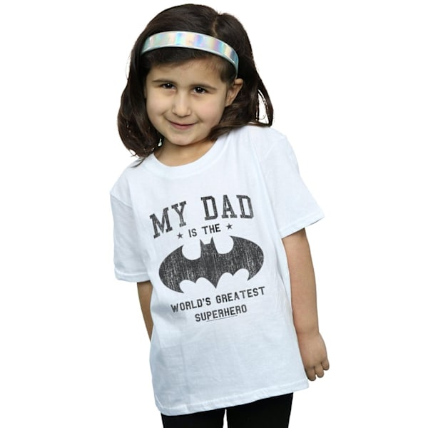 DC Comics Girls Batman Min Pappa Är En Superhjälte Bomull T-shirt 7-8 White 7-8 Years