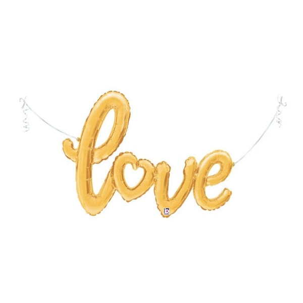 Betallic Love Script Folieballong En Storlek Guld Gold One Size