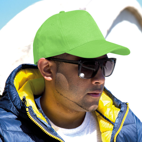 Result Unisex Core Boston 5 Panel Printers Baseball Cap (2-pack) Lime One Size